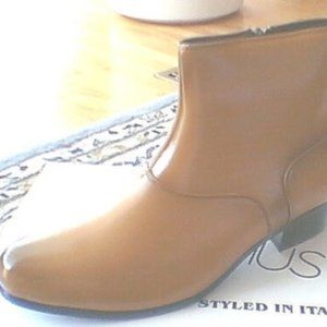 new Mens Maximus #6443tan zip boot w/cuban heel